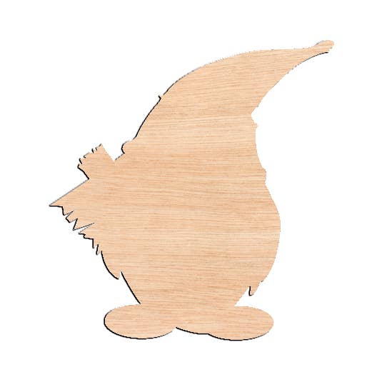 Gnome with Big Beard - Raw Wood Cutout for wholesale by Ortmann Woodcraft