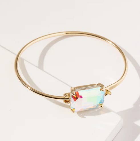 StarryNYC - Venta al por mayor Brazalete - Brazalete de metal rectangular con cristal de vidrio de alta calidad11