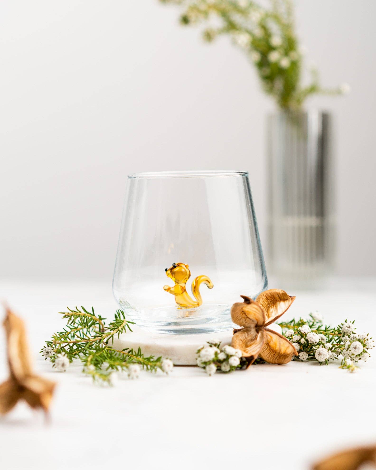 MINIZOOUSA - Wholesale Drinking Glass/Cup - Handmade Squirrel Figure Drinking Glass3