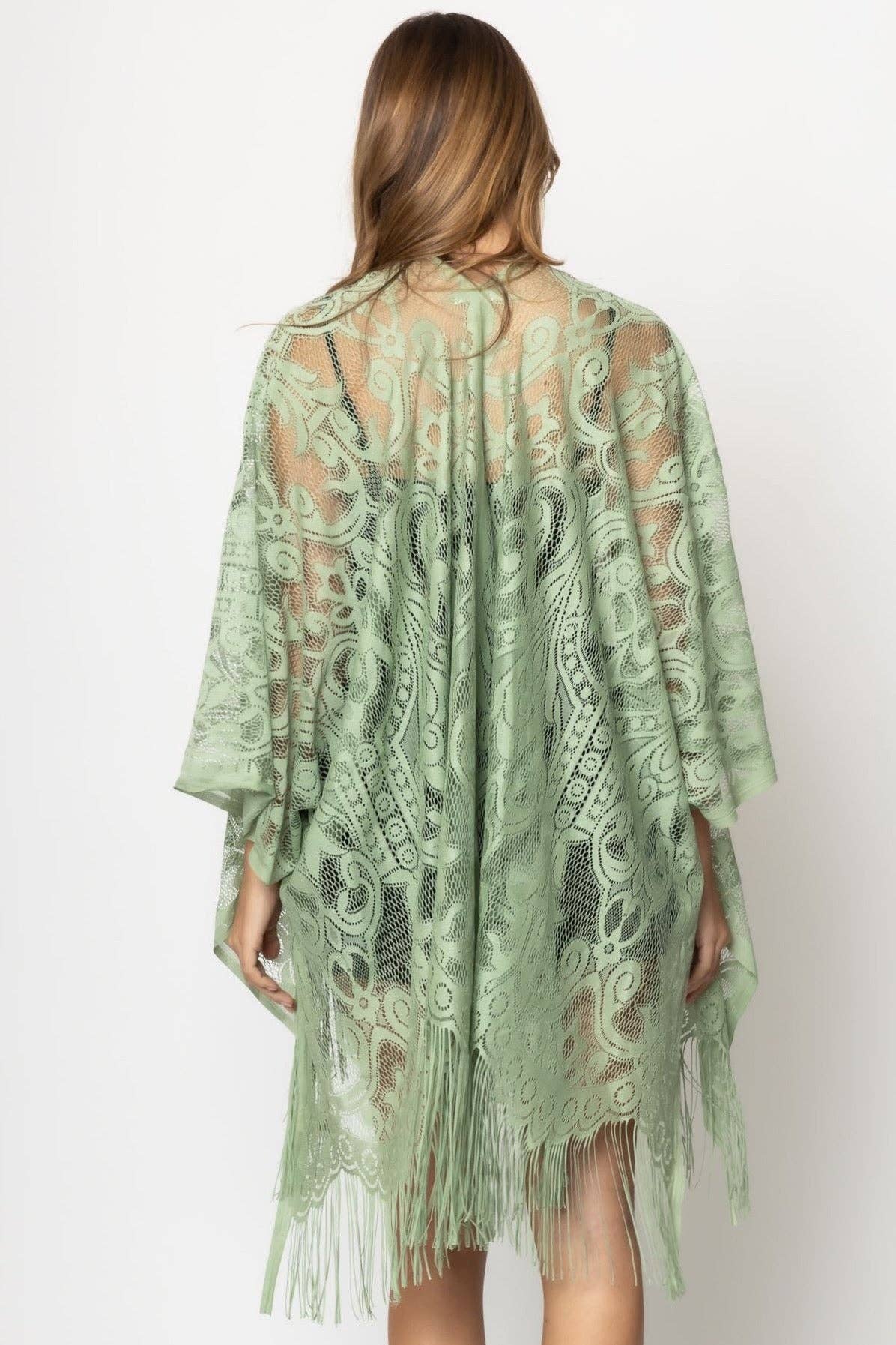 Ellison+Young - Vendita all'ingrosso Kimono - Donna - Elegante kimono con frange in pizzo6
