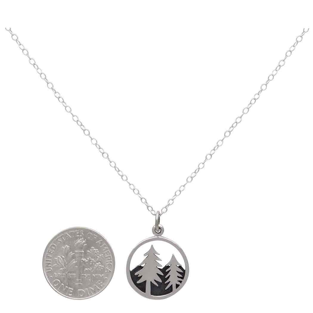 Nina Designs - Wholesale Pendant/Charm Necklace - Sterling Silver Trees and Mountain Necklace2