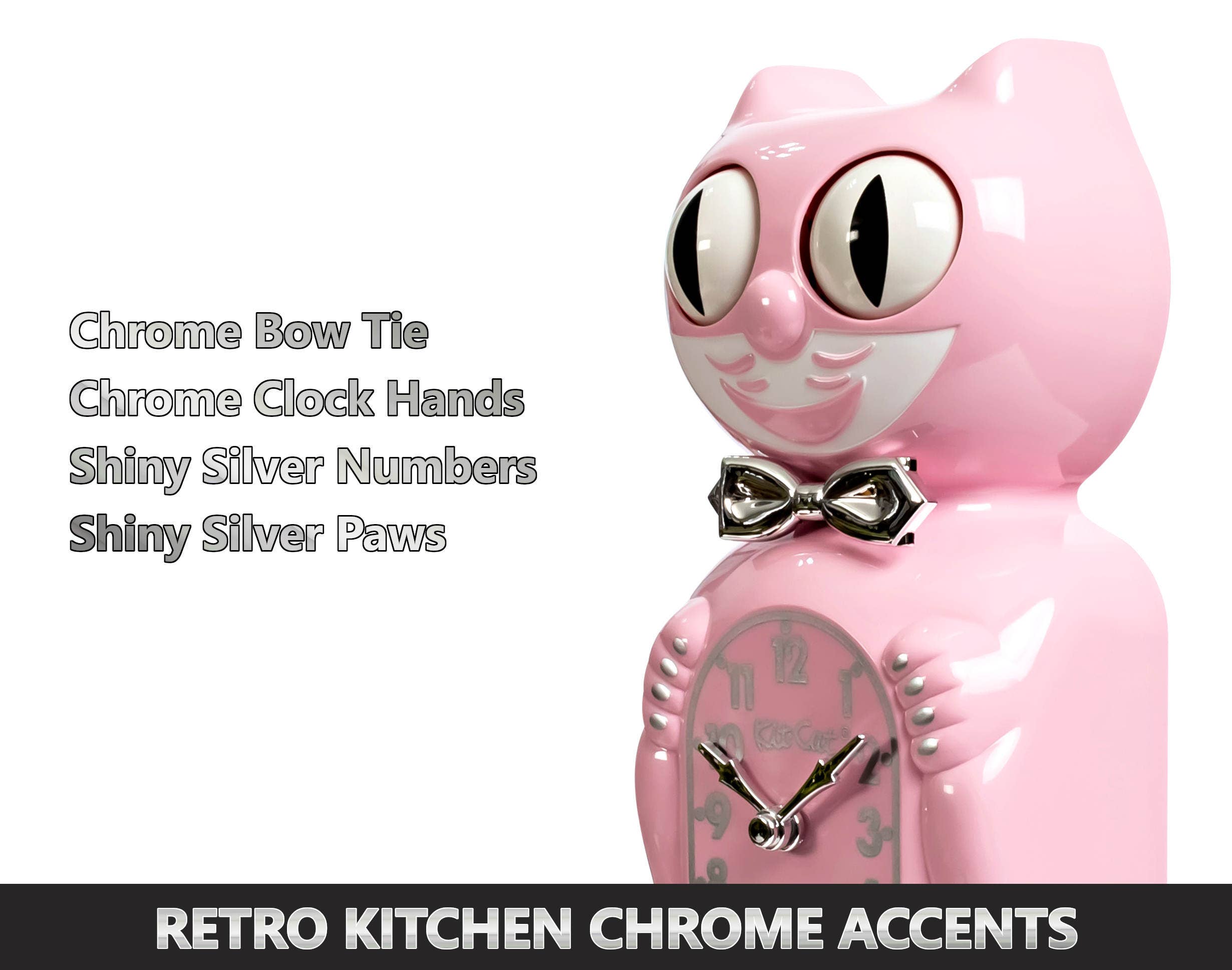 Kit-Cat Klock - Wholesale Wall Clock - Retro Pink Kitchen Edition Kit-Cat Klock1