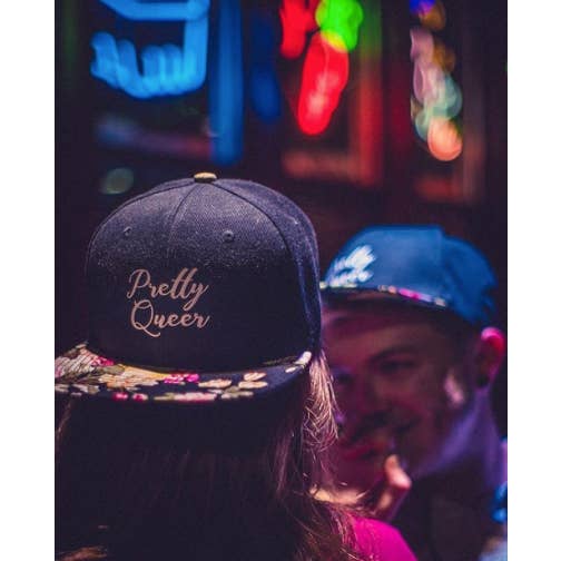 Support the T - Wholesale Flat Brim Cap - Unisex - Pretty Queer floral snapback