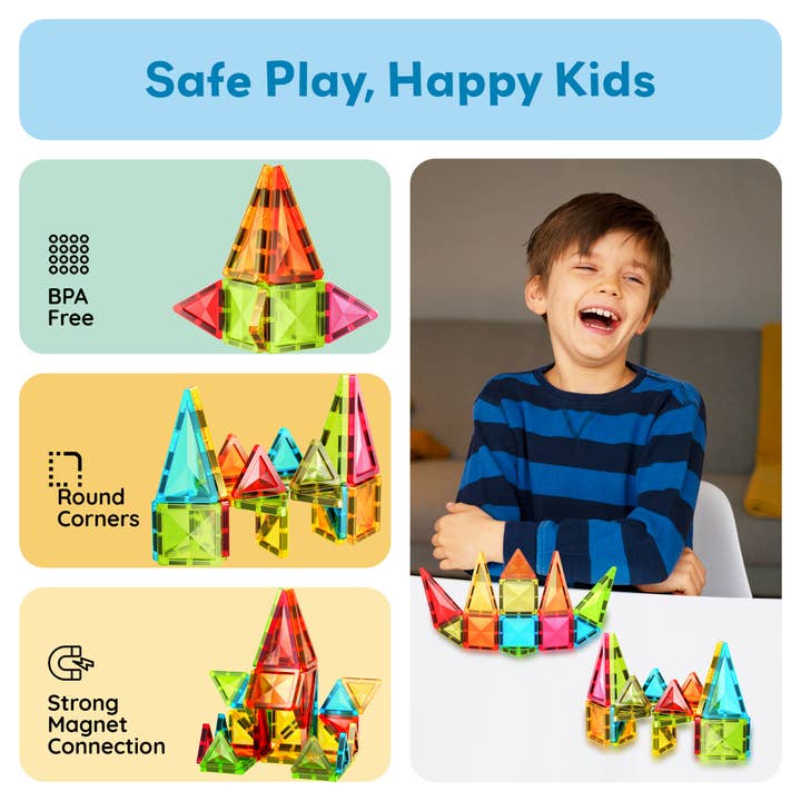 PicassoTiles - Wholesale Building Set - Kids - PicassoTiles 24pc Travel Size Magnetic Tile Building Set5