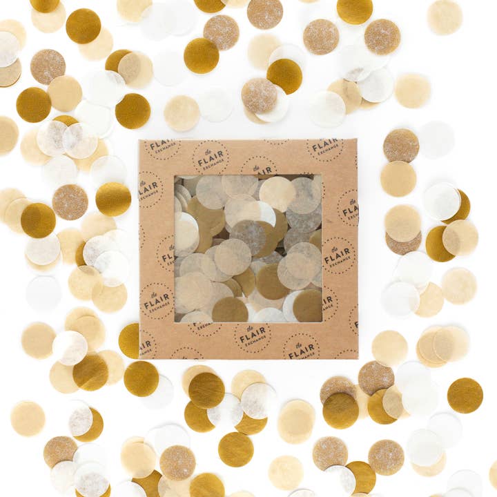 Coriandoli Eco Dorati per la vendita all'ingrosso da parte di The Flair Exchange
