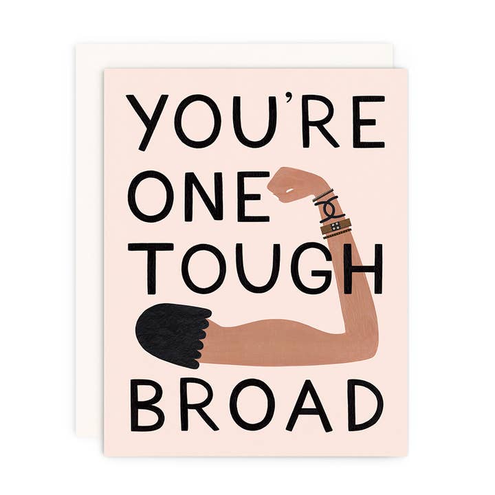 One Tough Broad Greeting Card (asteroid) for wholesale by Girl w/ Knife