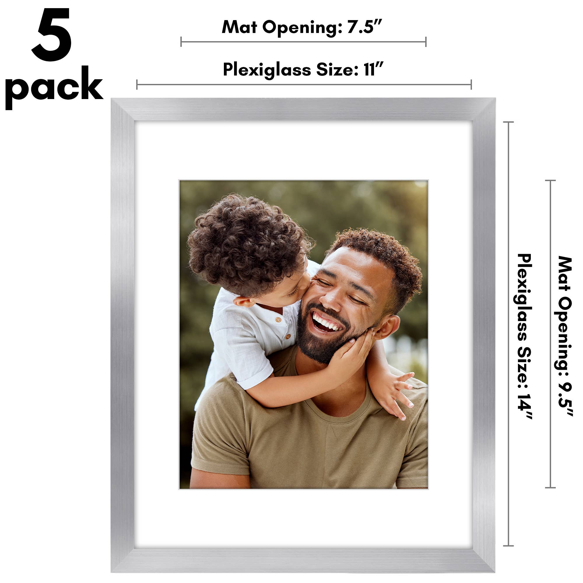 Americanflat - Wholesale Picture Frame - Americanflat 5 Pack Picture Frames With Mat Plexiglass Cover17