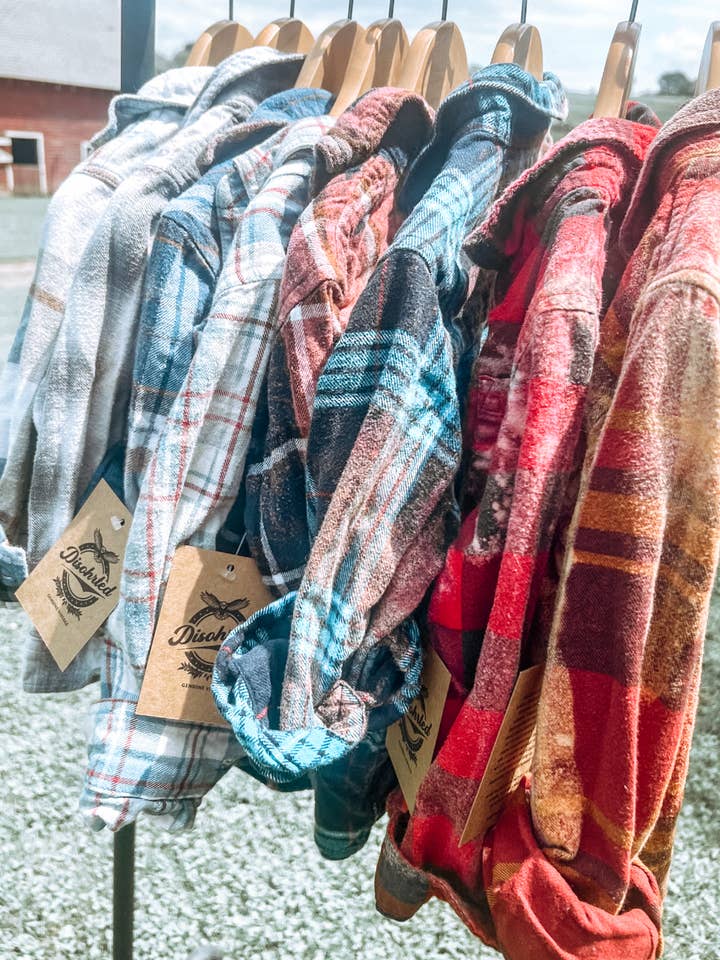 Camisas de franela recicladas para niños, únicas en su tipo. para venta al por mayor de Disohrted Vintage