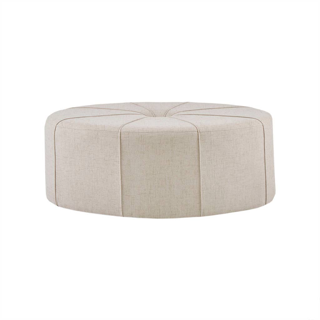 Olliix - Wholesale Ottoman - Oval Oversized Ottoman with Tufted Center, Cream *1