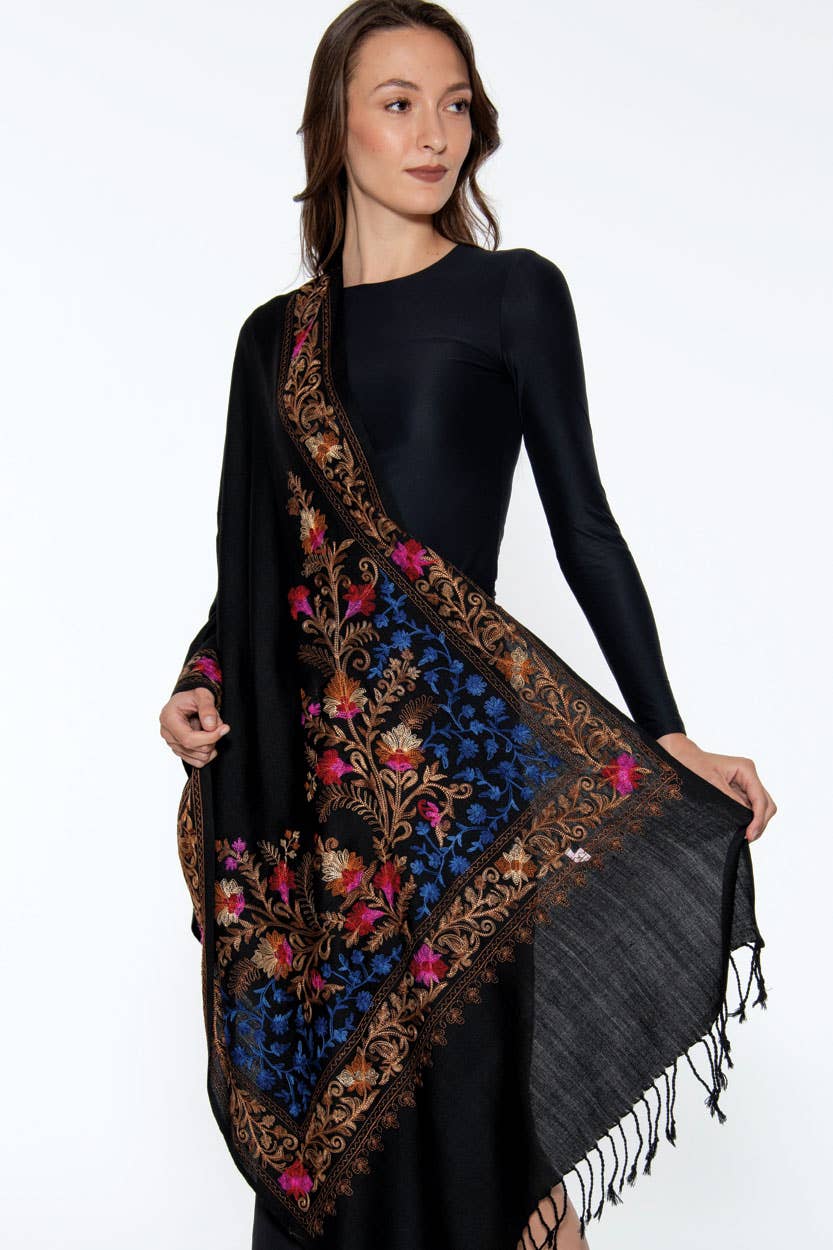 Sevya Handmade - Wholesale Wrap - Women's - Karuna Embroidered Shawls1