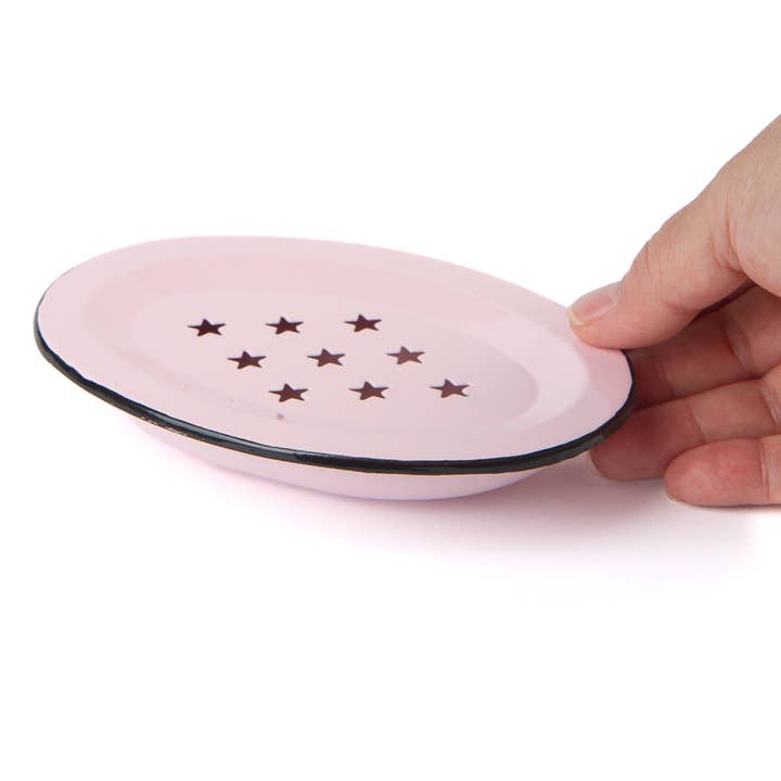 Factory Direct Craft - Wholesale Bath Soap Dish - Metal Enamelware Soap Dish with Black Rim - Select Color 1