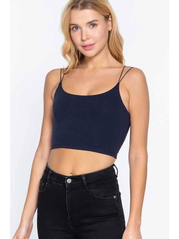 Vanilla Monkey - Wholesale Tank Top - Women's - Round Neck Elastic Strap Two Ply Knit Cami Crop Top10
