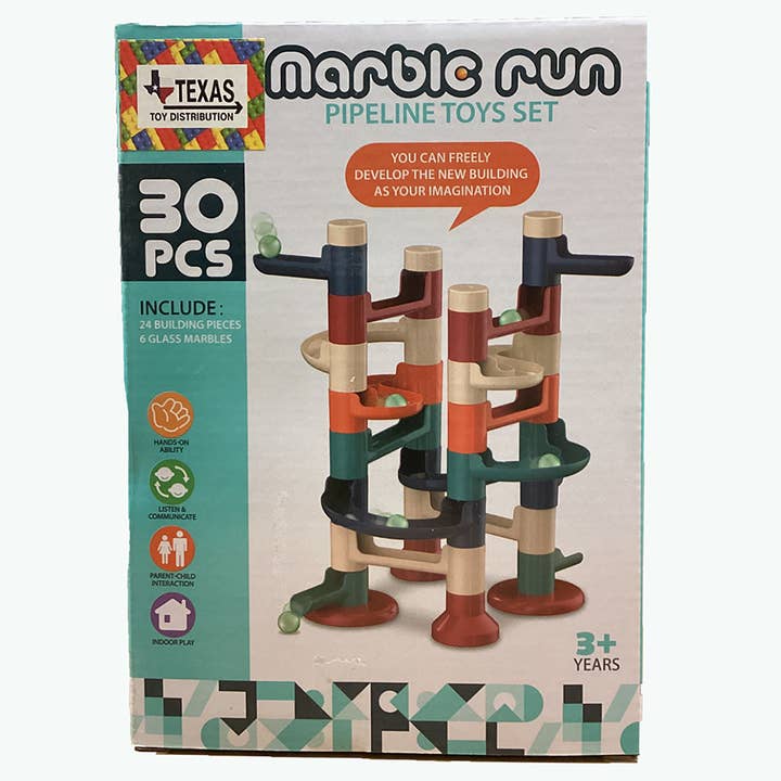 Marble Run 30pc Pipeline Toy Set for wholesale by Texas Toy Distribution