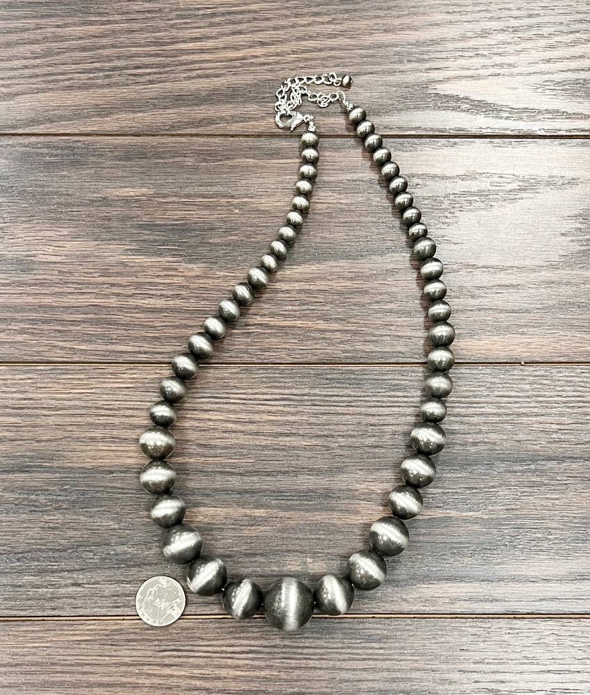 ISAC Trading Inc - Wholesale Beaded/Pearl Necklace - 739190, Handmade 24" Very-Big Navajo Bead Necklace1