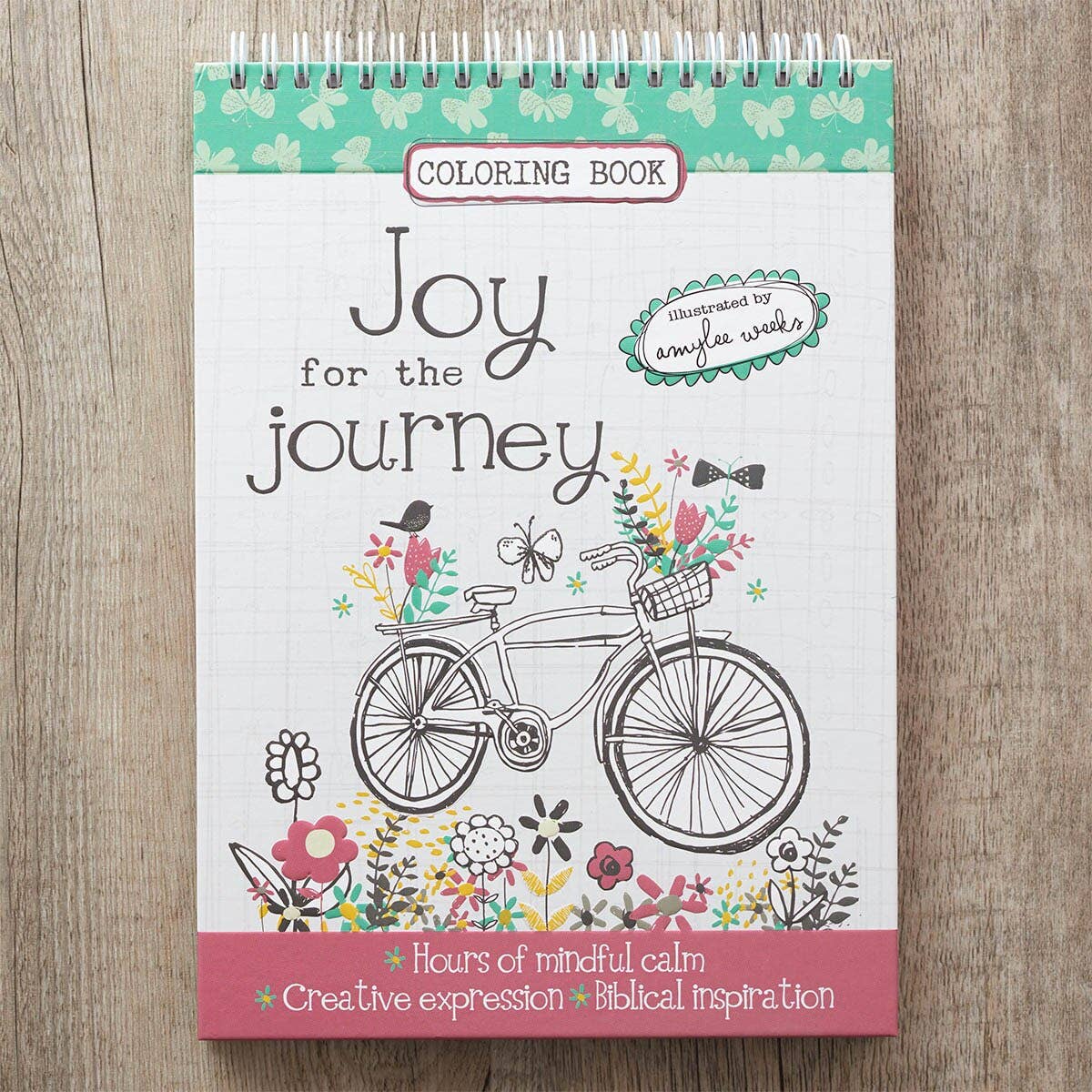 Christian Art Gifts - Vente Livre de coloriage et d'activités pour adultes - Cahier de coloriage Wirebound Joy for the Journey2