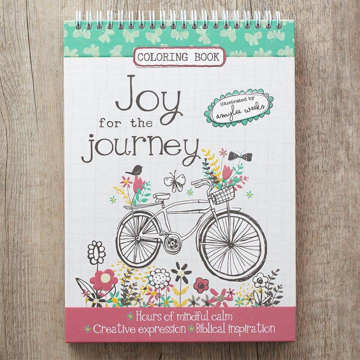 Christian Art Gifts - Vente Livre de coloriage et d'activités pour adultes - Cahier de coloriage Wirebound Joy for the Journey2