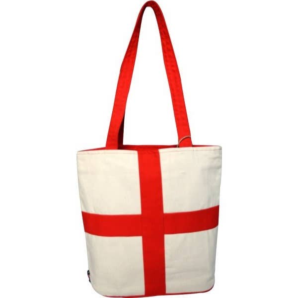 St George's Cross Patchwork Tote Bag, Heavy Duty Cotton for wholesale by Woven Magic USA