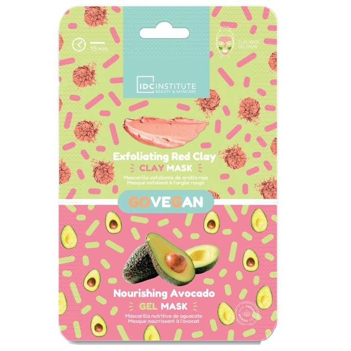 Idc Skincare Essentials Duo: Rote Tonerde & Avocado Gesichtsmaske für den Großhandel von Aquarius Cosmetic SLU