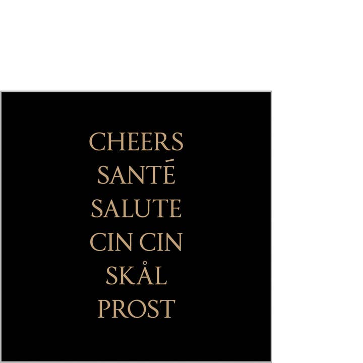 Cheers Prost black Napkin 25x25 Solid for wholesale by ppd Paperproducts Design GmbH