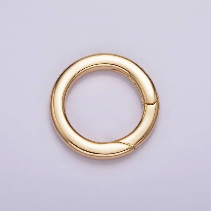 Aim Eternal - Wholesale Craft Supplies - 18K Gold Filled Push Gate Ring Charm Holder Bail for Charm Jewelry Kit Supplies For DIY Jewelry Making | Z-492 - Z-4974