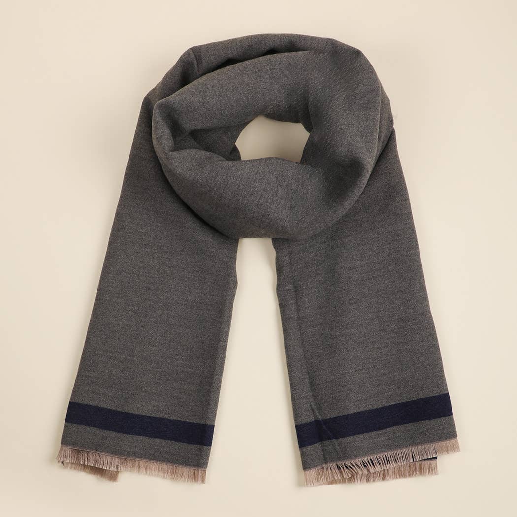 Fashion City - Wholesale Wrap - Women's - Reversible Oversized Border Cashmere Feel Shawl24