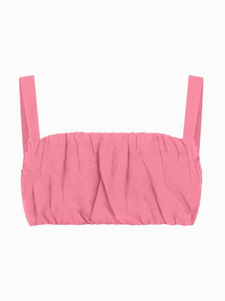 The Mila Crop Top in bubblegum pink for wholesale by arkitaip