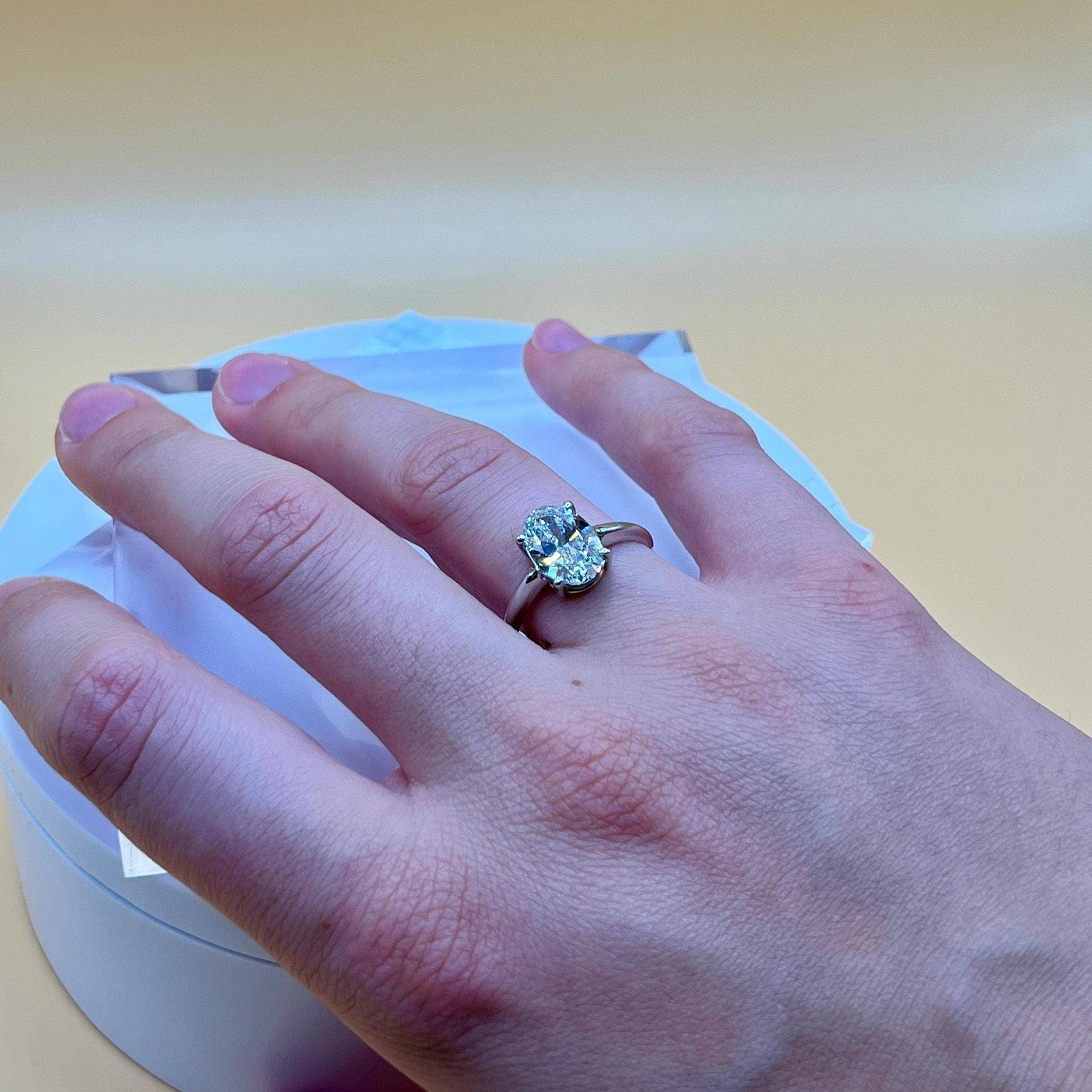 Elegant Jewels LLC - Wholesale Engagement Ring - 4 CT Oval Lab Grown Diamond 14K Gold Solitaire Ring6