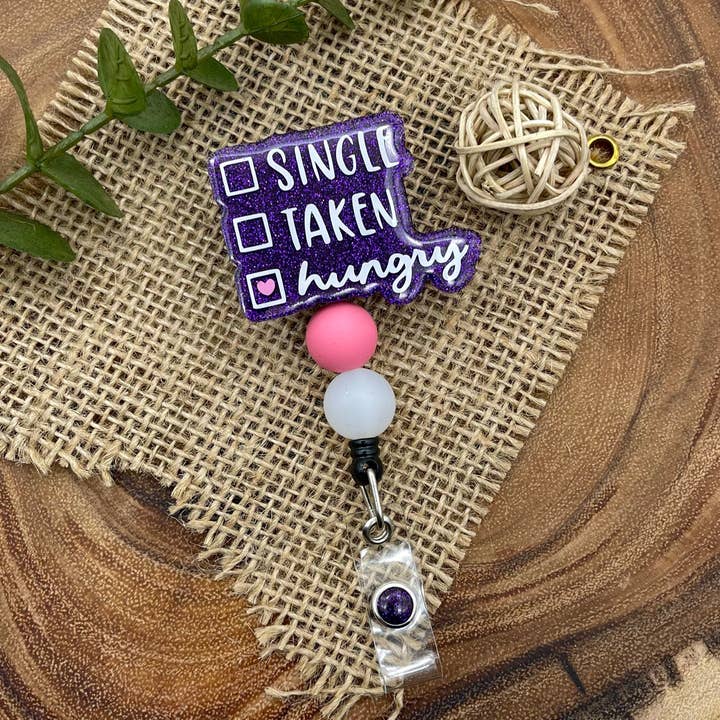 Single Taken Hungry Glitter Badge Reel por atacado de Velaris Wood and Vinyl