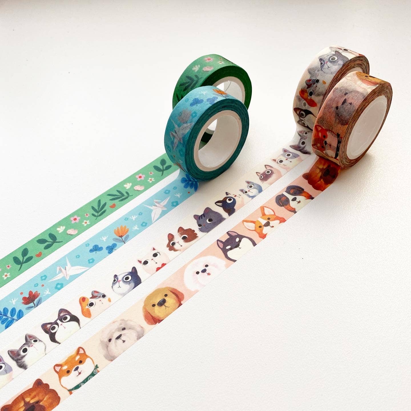 The Little Red House – wholesale Washi tape – 15mm Dog Faces Washi Tape1