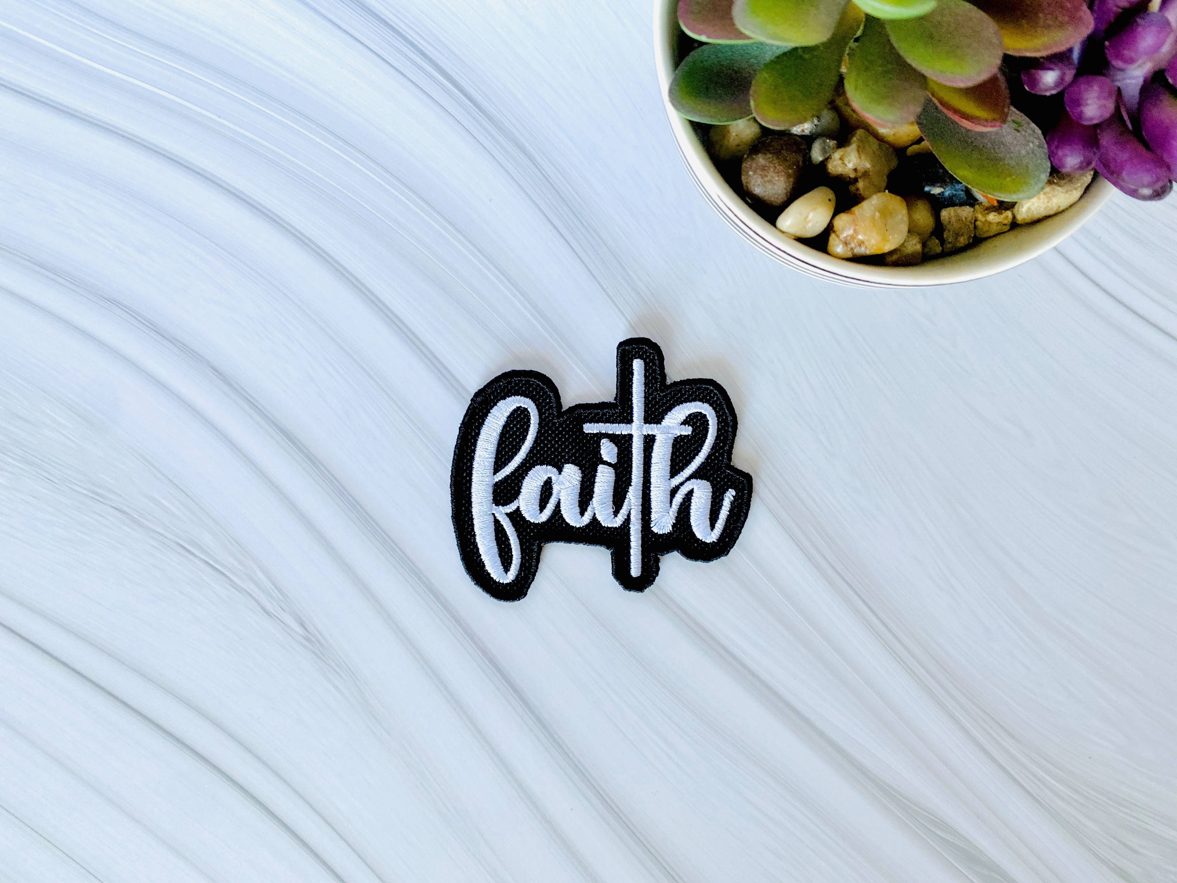 R & R Stitched - Wholesale Patch - Faith embroidered hat patch0