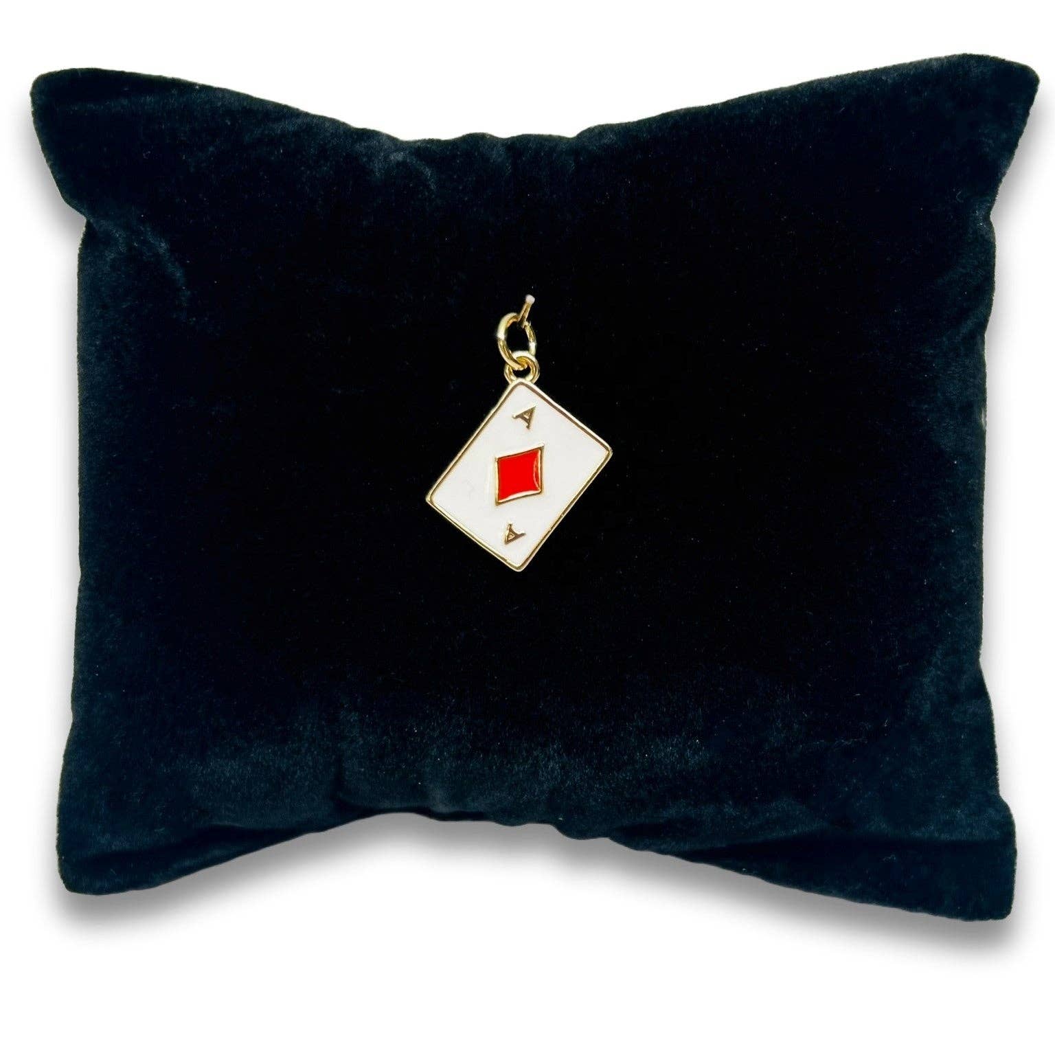 Guerrilla Charm - Wholesale Individual Charm/Pendant - 18k Gold and Enamel Ace Playing Card Charms, 19 x 12 mm1