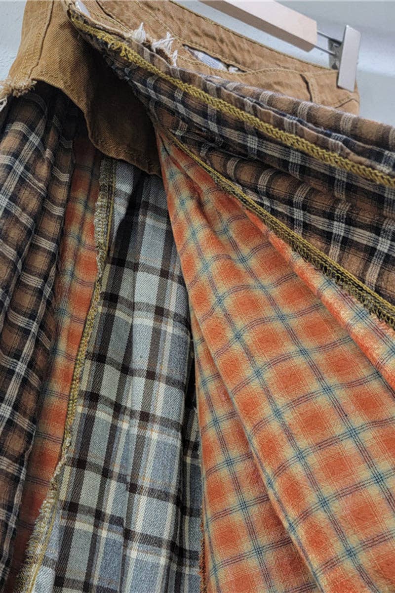 Mccolin – wholesale Skirt – Women’s – Button-Accented Plaid Skirt2