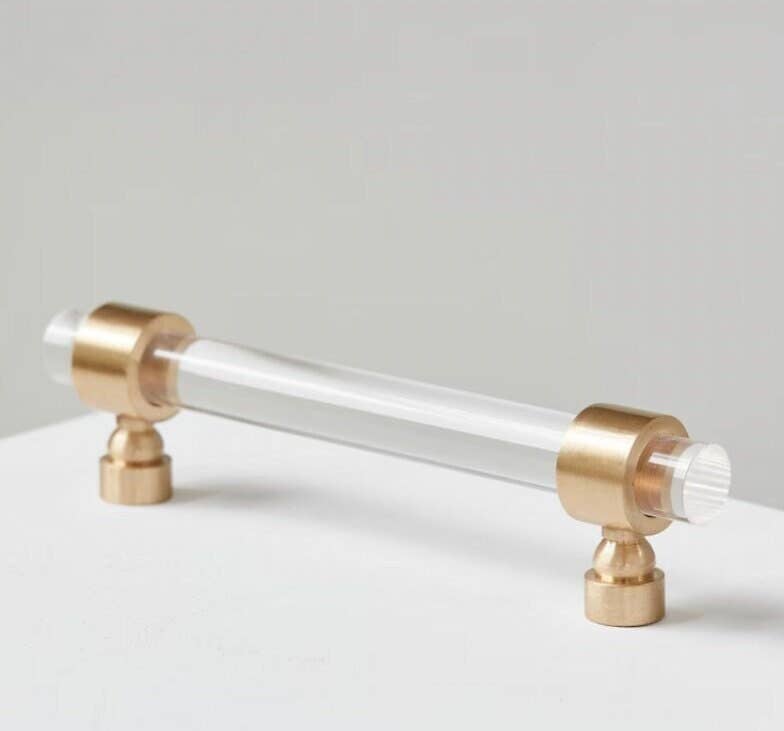 LuxHoldups - Wholesale Knob/Pull - Lucite Brass Drawer Pulls and Cabinet Handles