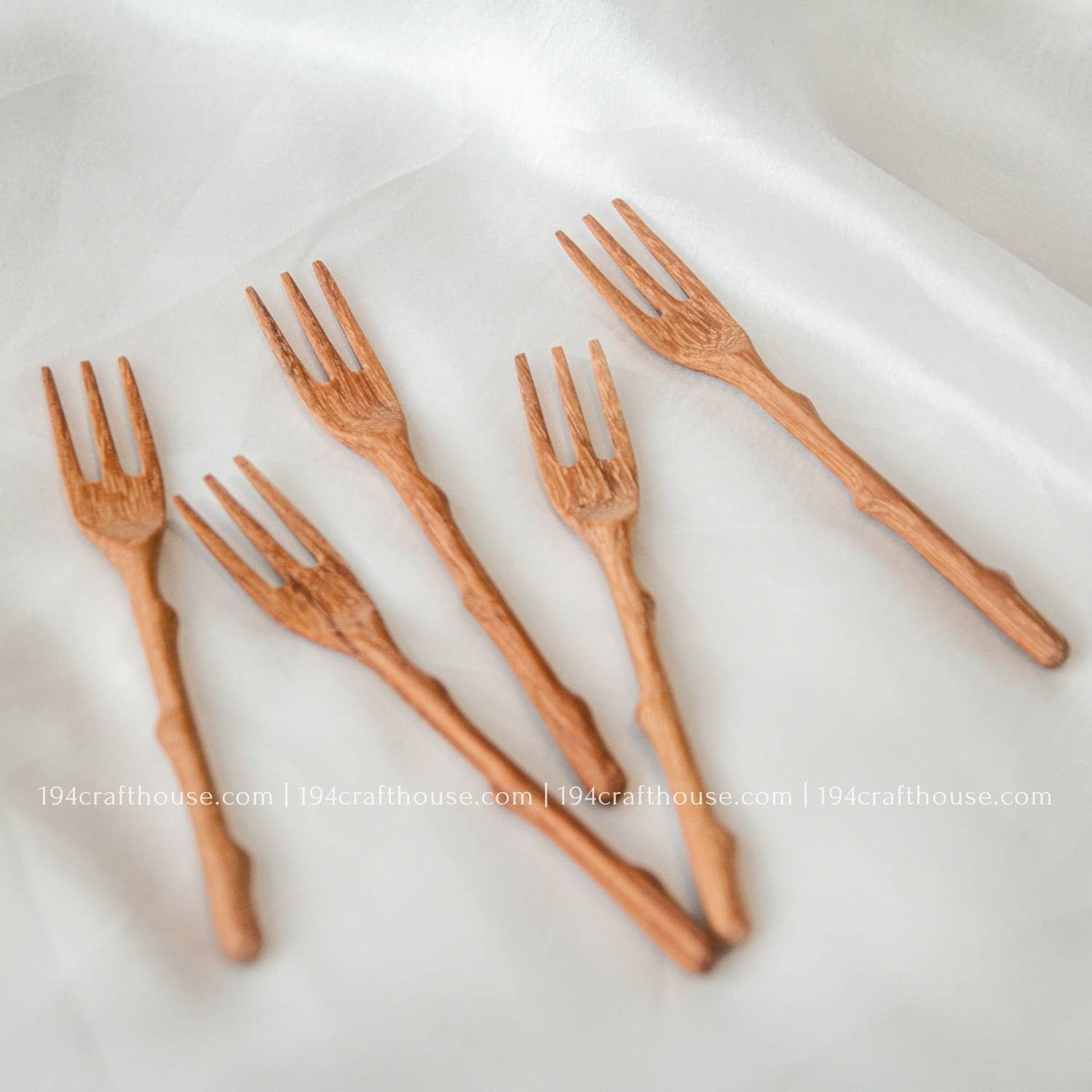 194 Craft House - Wholesale Serving Utensil - Branch Tree Small Wooden Fork - Kitchen Serving Utensils3