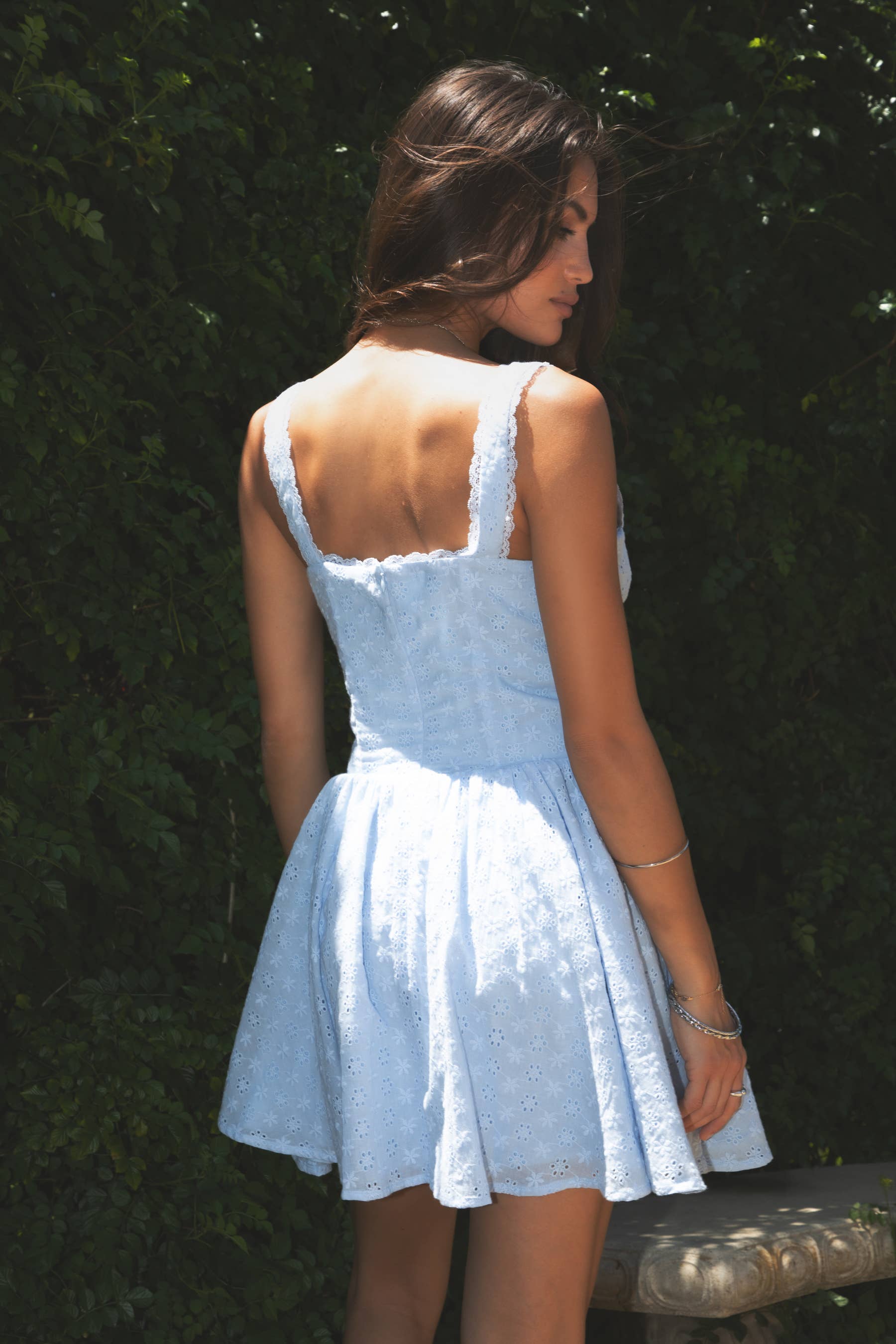 TICTOC - Wholesale Dress - Women's - AUDREY Eyelet Embroidery Sleeveless A Line Summer Mini Dress3