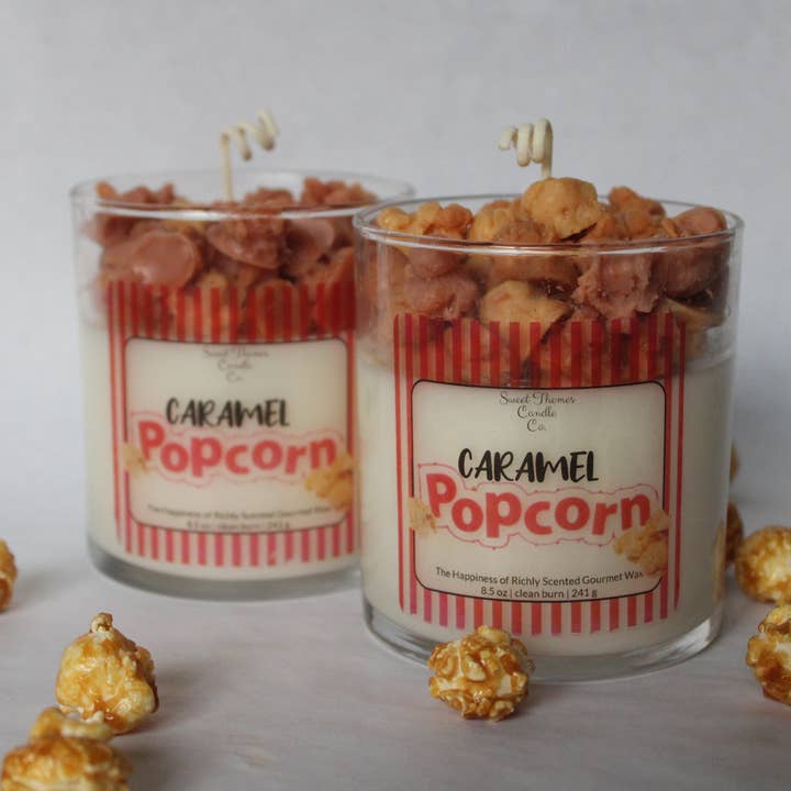 Sweet Themes Candle Co. - Wholesale Jar/Filled Candle - Caramel Popcorn - smells like Movie Night8