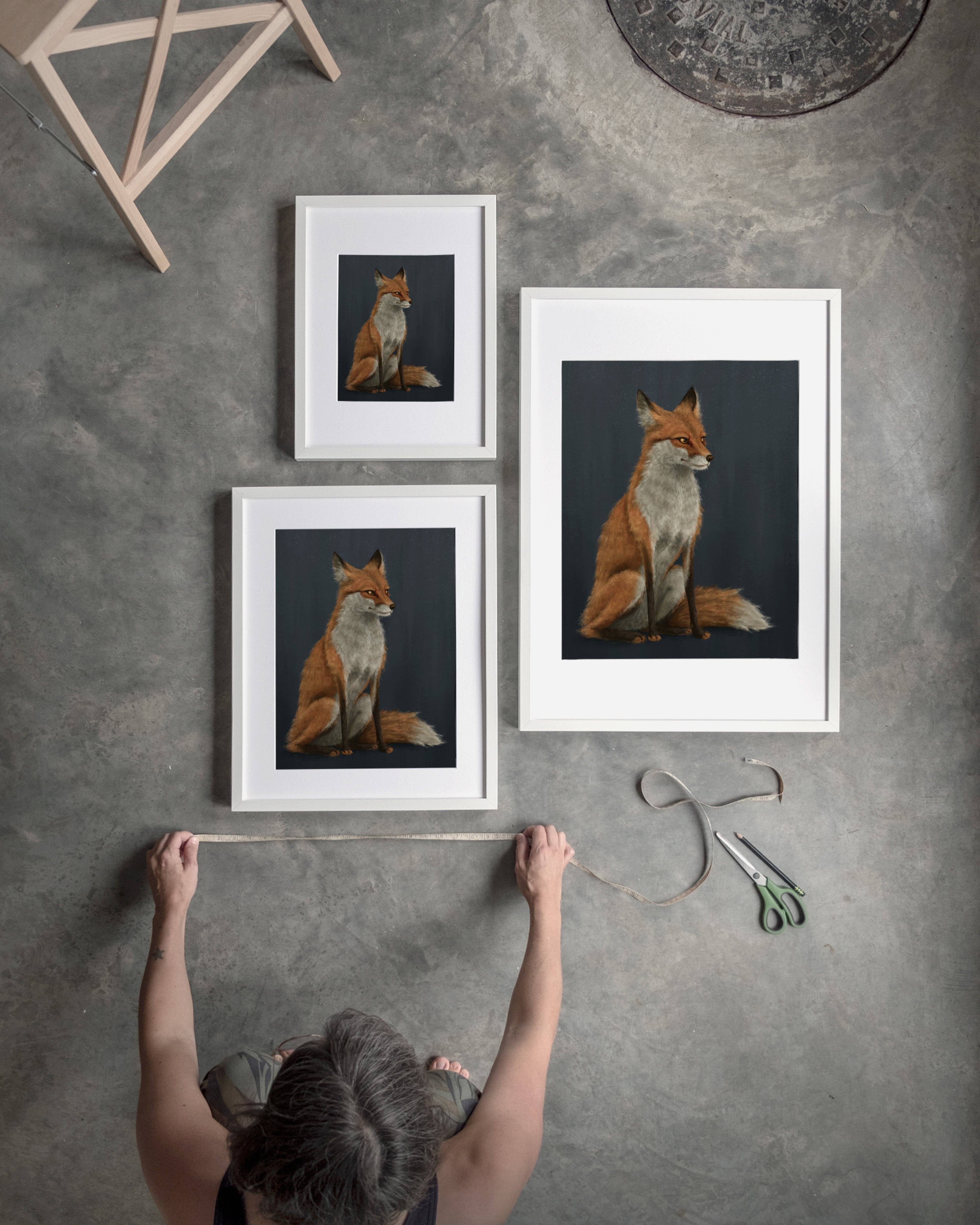 The Ugly Cat Studio - Wholesale Art Print - Red Fox Fine Art Print - Blue Edition28