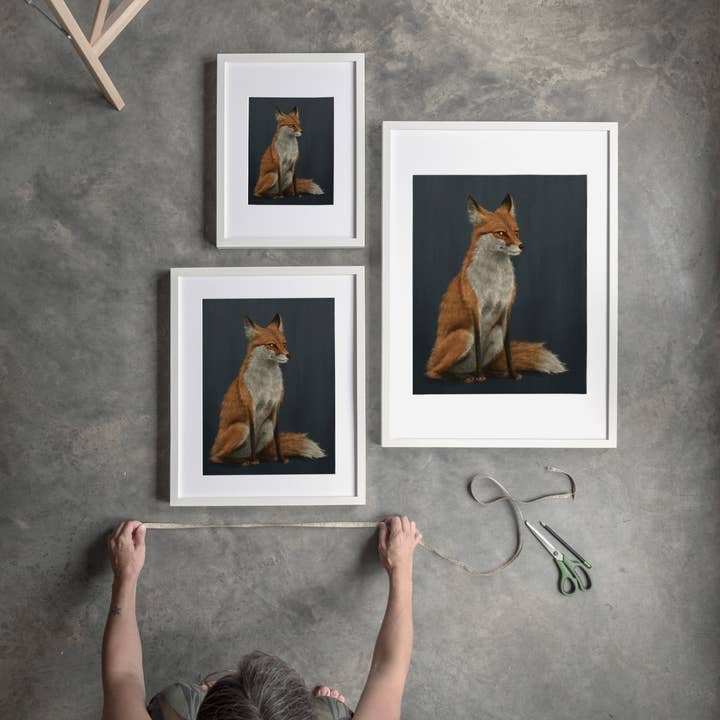The Ugly Cat Studio - Wholesale Art Print - Red Fox Fine Art Print - Blue Edition28