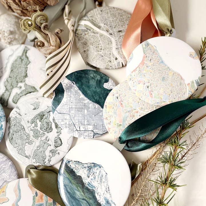 Customize YOUR CITY/PLACE Art Map - Ornament for wholesale by Turn-of-the-Centuries