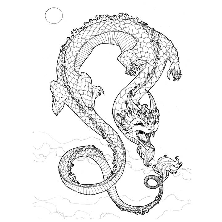 Indi Martin Art - Wholesale Coloring & Activity Book - Adult - Coloring Book: Dragons & Dragonkin - Fantasy5