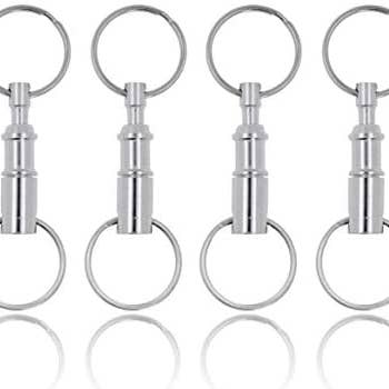 Quick Release Keychain Detachable Split Key Rings Pull Apart Key Clip Connector by Mandala Crafts, Silver for wholesale by Mandala Crafts