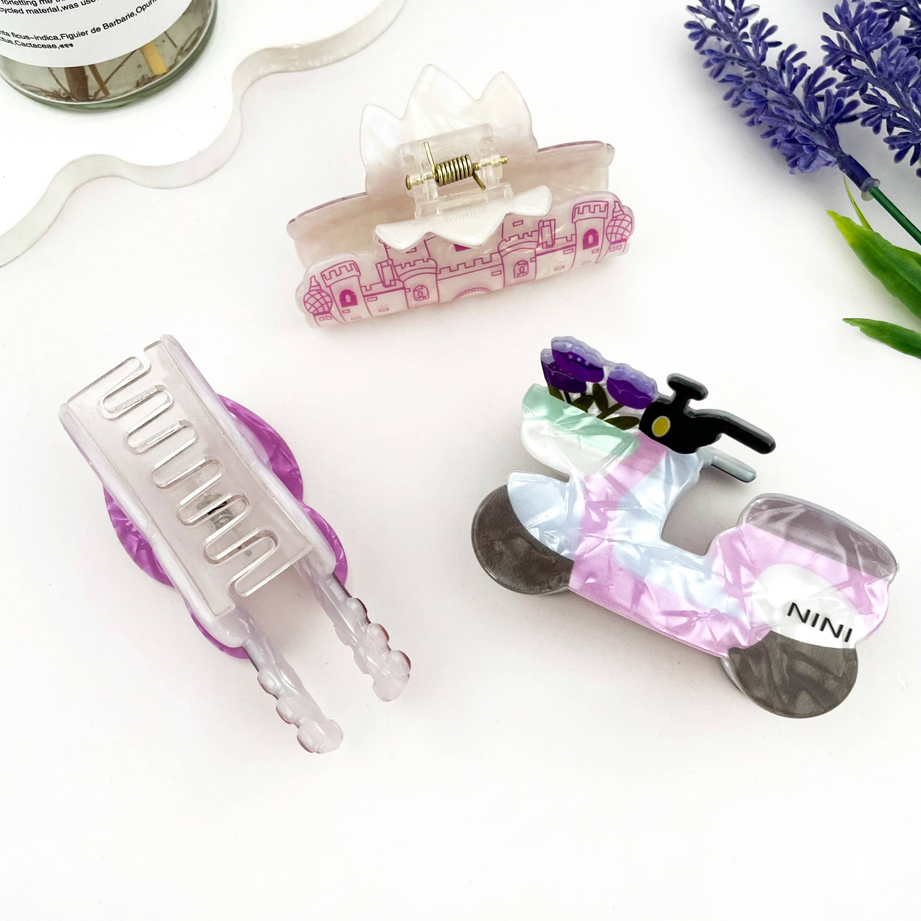 mildstyles - Wholesale Hair Clip - Women's - Palace Motorcycle Guitar Acrylic Printed Hair Claw Clip4