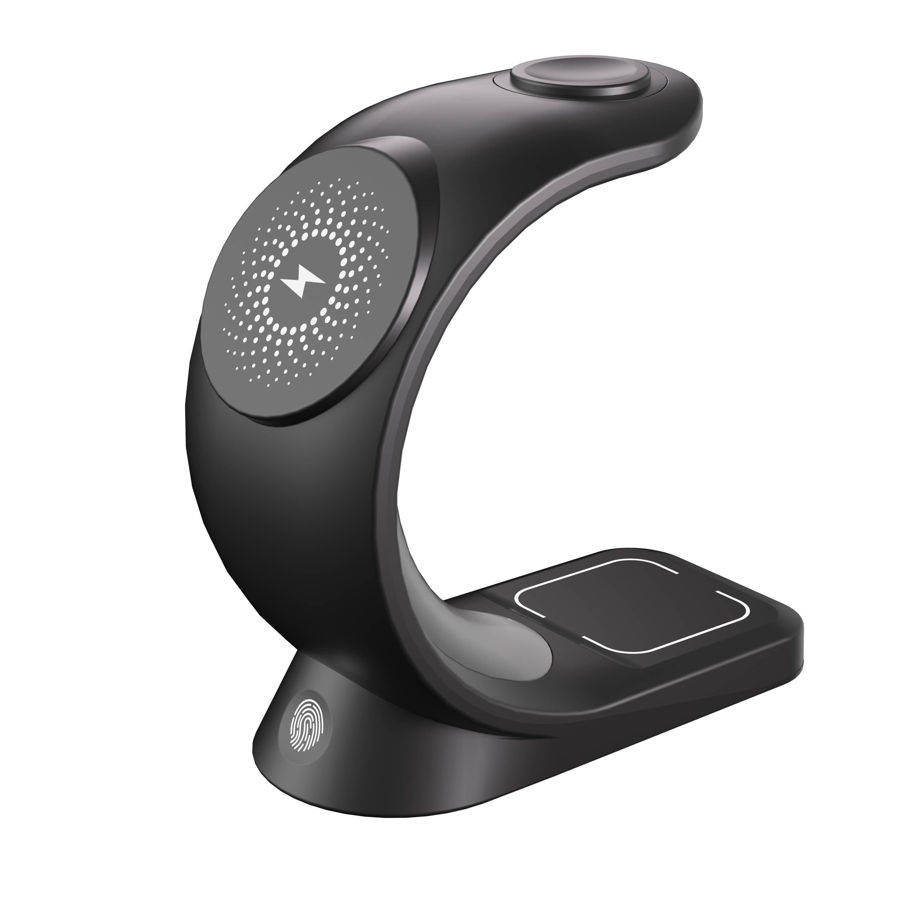 LAX Gadgets – Engroshandel Skærmbeskytter til telefon – 3-i-1 opladningsstation med natlampe og adapter – detailpakke0