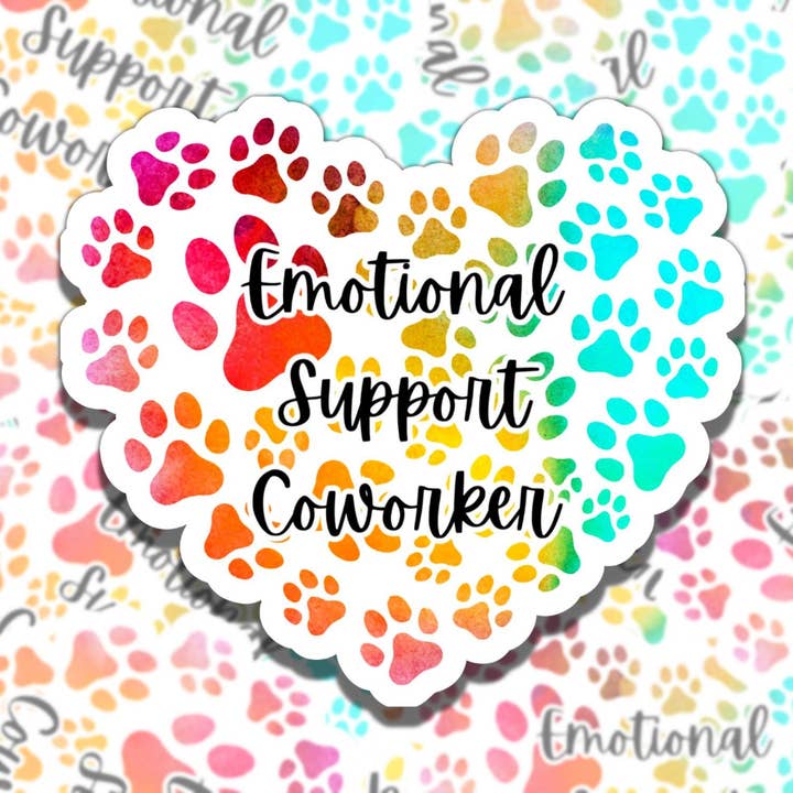 Adesivo de vinil para cães de apoio emocional, colega de trabalho por atacado de Sticky Sadness Designs
