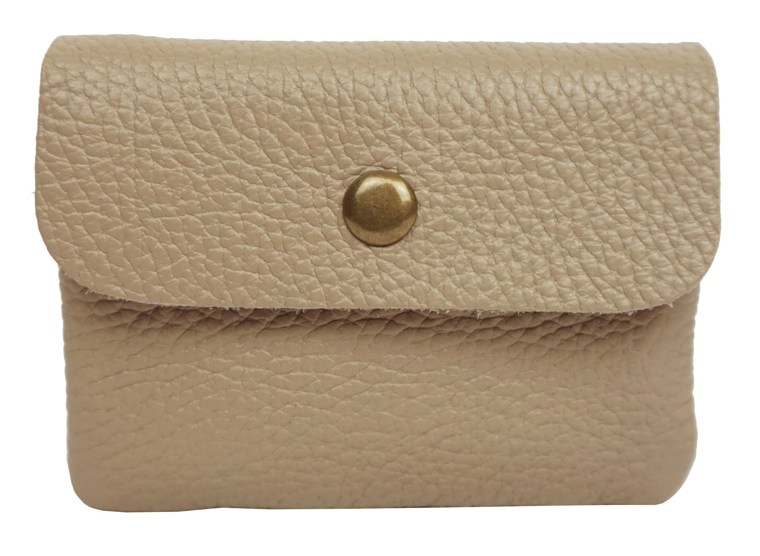 Anais - Wholesale Wallet - Women's - Plain leather wallet with matte gold metal button PMD2700M6