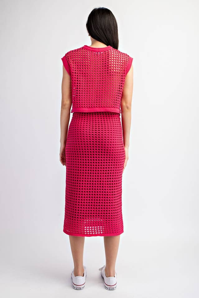 Edit by Nine - Wholesale Top & Skirt Set - Women's - Ts2343 Sleeveless Weaved Knitted Top22