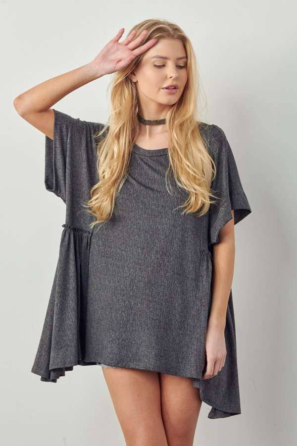 JADE BY JANE – wholesale Tunika - Dam – ÖVERDIMENSIONERAD SHARKBITE BOTTEN TUNIKA PLUS STORLEK4