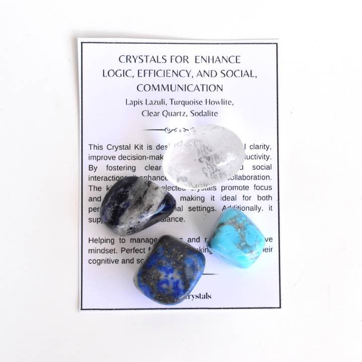 Soothing Crystals - Wholesale Spiritual Stone/Crystal - Enhance Logic, Efficiency, Social, Communication Crystal Kit