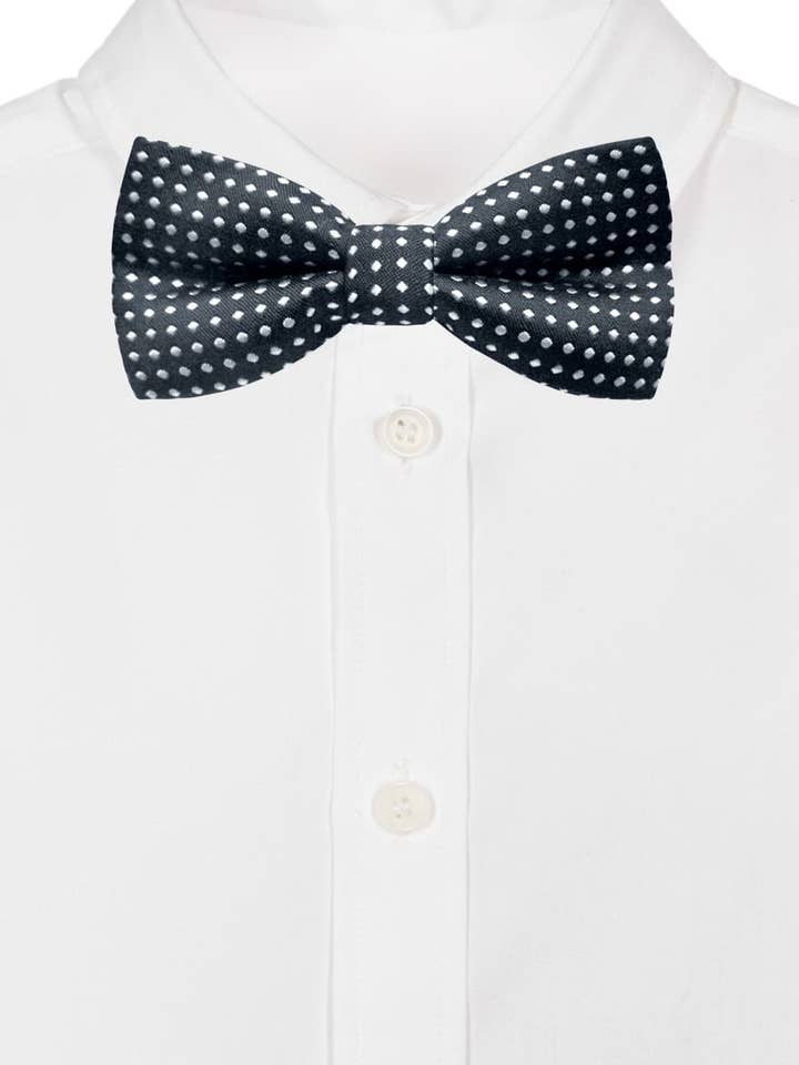 NŒUD PAPILLON NOIR À POIS BLANCS POUR GARÇON pour la vente par Josvil