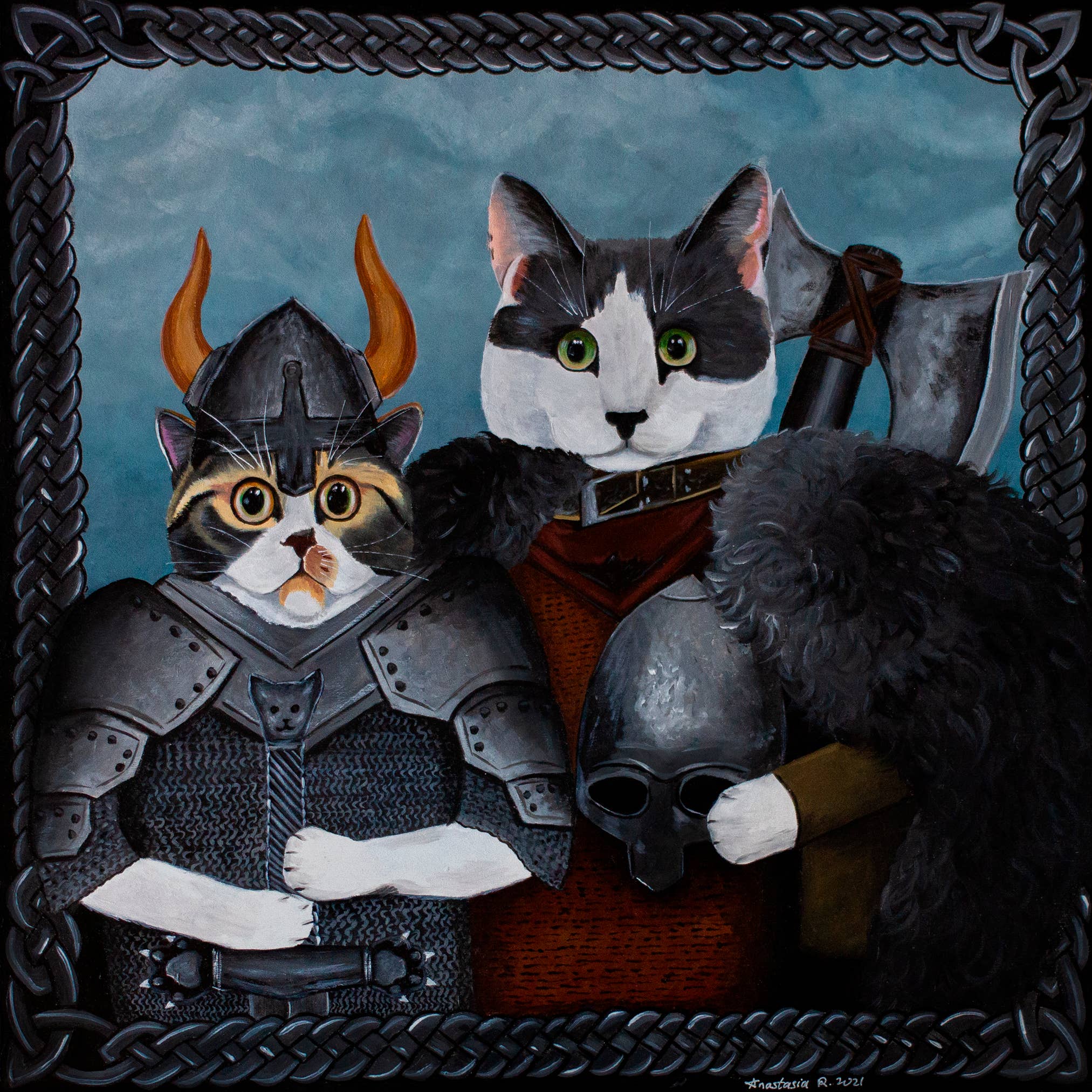 MeerCatArt - Vente Autocollants pour téléphone et ordinateur portable - Autocollant en vinyle Chats Vikings1